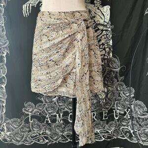 Mainstrip snakeskin pattern faux wrap around skirt
